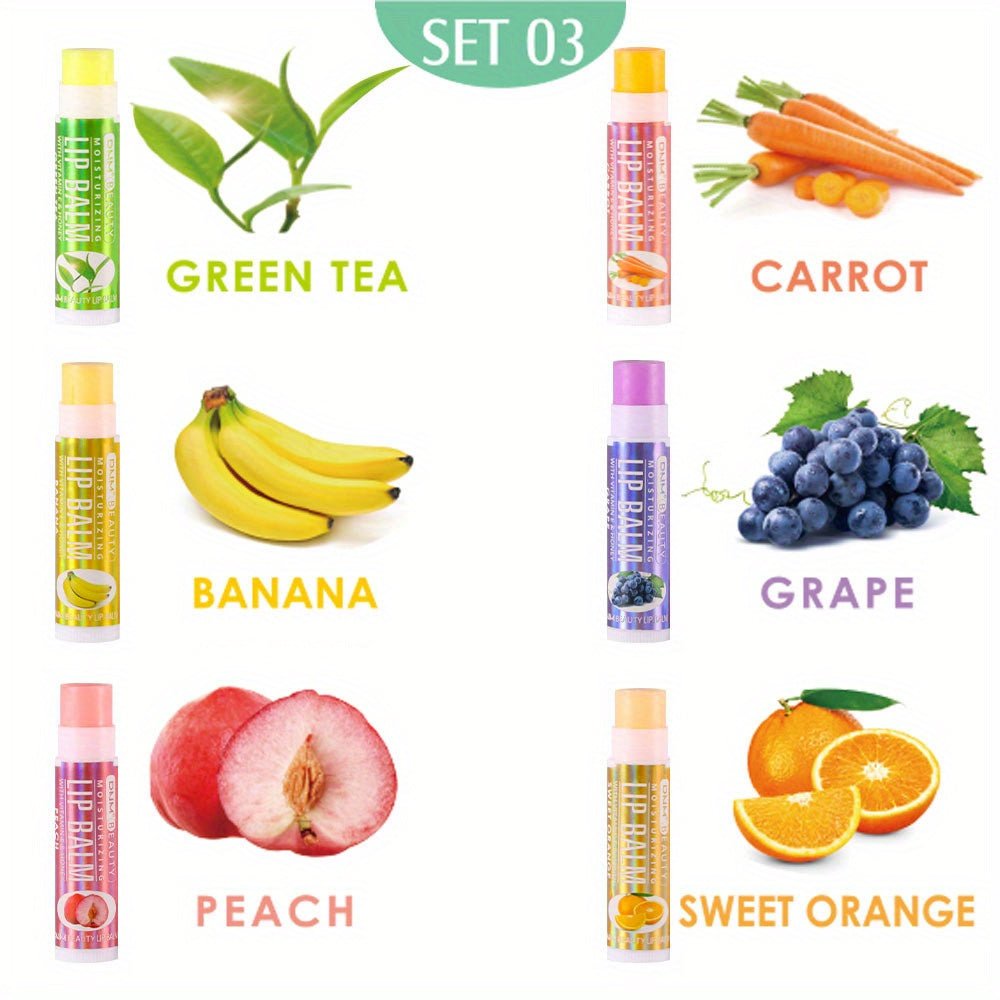 Fruit - Flavored Lip Balm - Quickly Moisturizes and Hydrates Lips - Multicolor Variety - Perfect for Daily Use - U&MORE