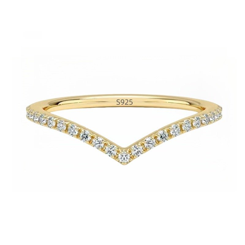 Mozanite 925 Sterling Silver Women's V - Shaped Crown Ring - U&MORE