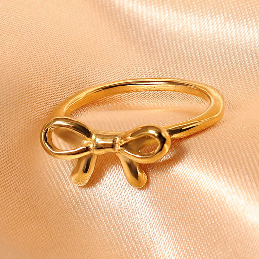 Stainless Steel Bow - knot Cross Titanium - steel - style Ring Women's Design - U&MORE