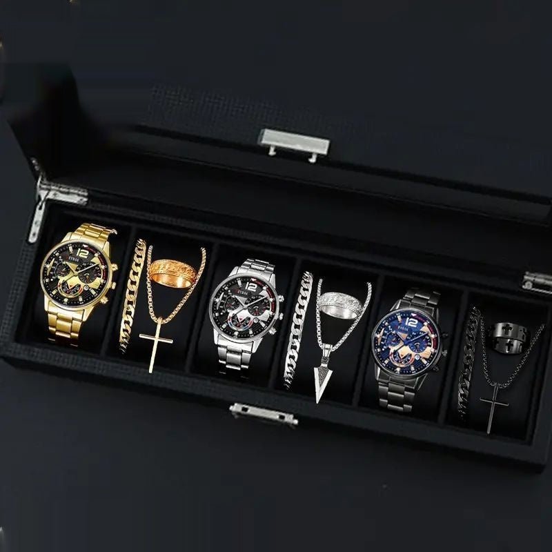 12 - set Men's Watches Fashionable Multi - color Assortment Of Quartz Men's Watches - U&MORE