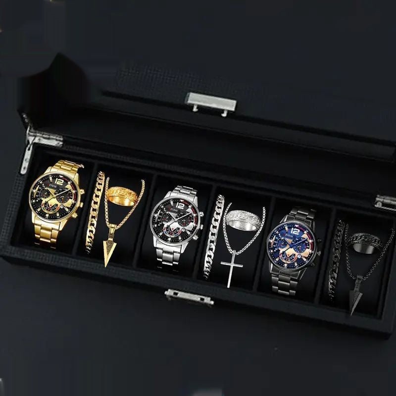 12 - set Men's Watches Fashionable Multi - color Assortment Of Quartz Men's Watches - U&MORE