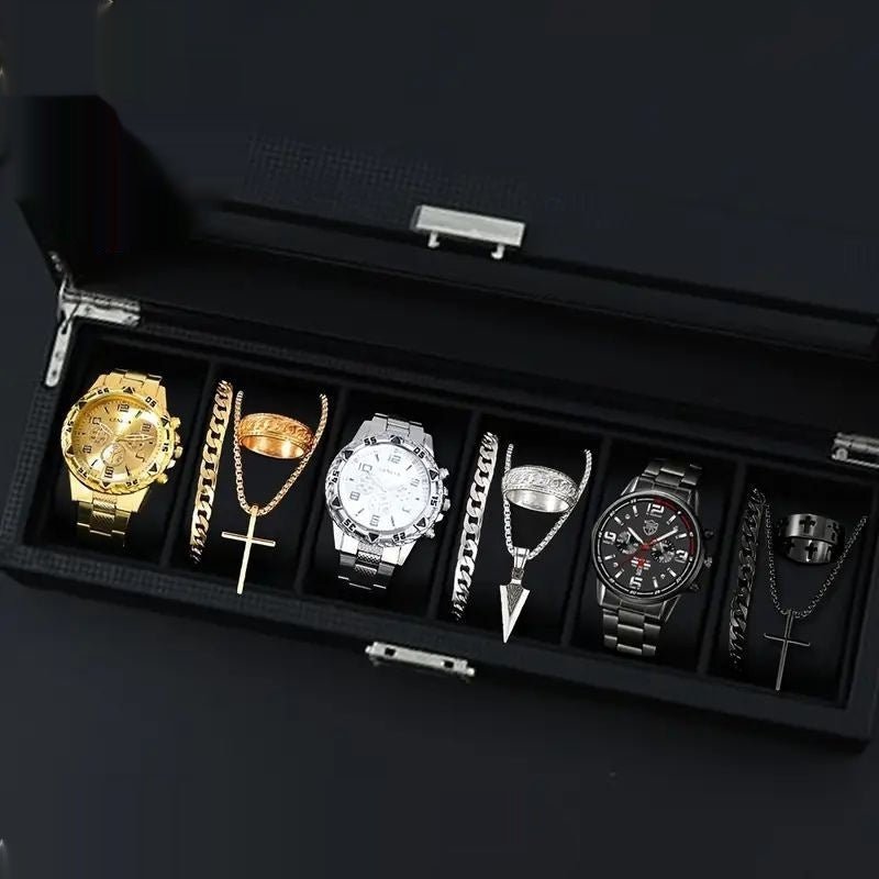 12 - set Men's Watches Fashionable Multi - color Assortment Of Quartz Men's Watches - U&MORE
