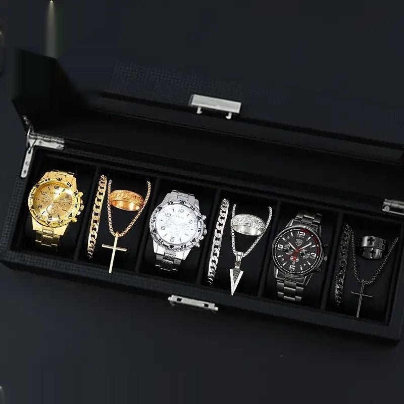 12 - set Men's Watches Fashionable Multi - color Assortment Of Quartz Men's Watches - U&MORE