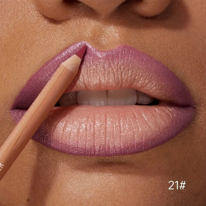 1pc Matte Lipstick & Liner Pen, Waterproof, Long - Lasting, Non - Stick, Berry Shades for All Skin Types, Makeup Pencils for Women - U&MORE