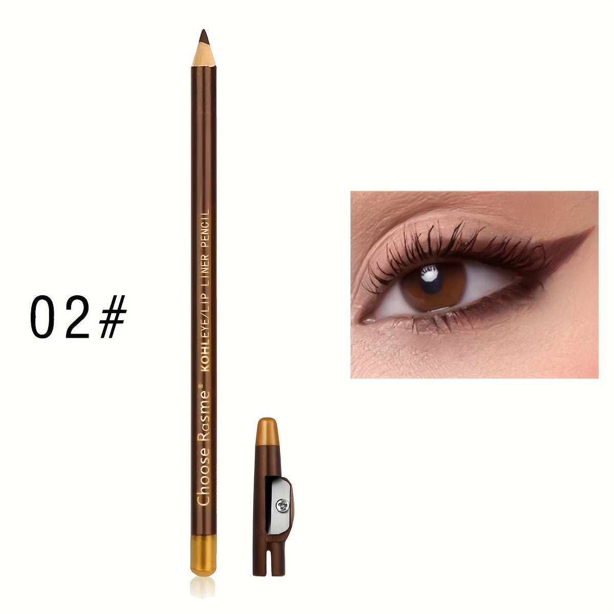 3pcs Chocolate & Rose Makeup Set: Dual - Use Eyebrow, Eyeliner & Lip Pencil in Black, Dark Coffee & Light Brown - Long - Lasting, Natural Look with Built - In Sharpener for All Skin Types, Makeup Accessories - U&MORE