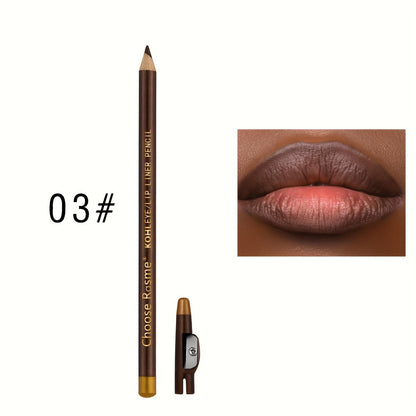 3pcs Chocolate & Rose Makeup Set: Dual - Use Eyebrow, Eyeliner & Lip Pencil in Black, Dark Coffee & Light Brown - Long - Lasting, Natural Look with Built - In Sharpener for All Skin Types, Makeup Accessories - U&MORE