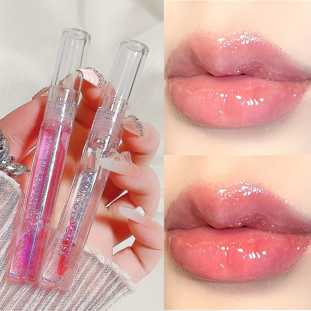 6 Colors Lip Gloss, Lustrous Dewy Finish Moisturizing Shimmer Lip Stain Tinted Lip Balm Long Lasting Nourishing Lighten Lips Lines Serum Lip Oil Care Valentine's Day Gifts - U&MORE