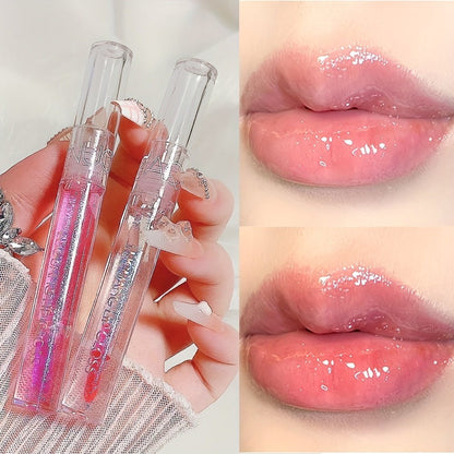 6 Colors Lip Gloss, Lustrous Dewy Finish Moisturizing Shimmer Lip Stain Tinted Lip Balm Long Lasting Nourishing Lighten Lips Lines Serum Lip Oil Care Valentine's Day Gifts - U&MORE
