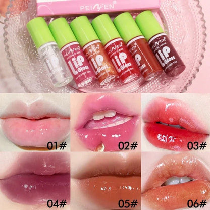 6 Pcs Moisturizing Clear Lip Gloss Oil Set,Liquid Lipstick Mirror Glaze Waterproof Long Lasting Lip Plumper Hydrating Lips Balm - U&MORE