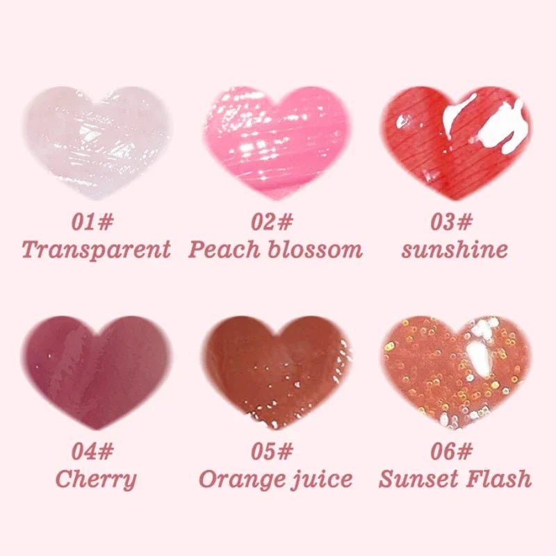 6 Pcs Moisturizing Clear Lip Gloss Oil Set,Liquid Lipstick Mirror Glaze Waterproof Long Lasting Lip Plumper Hydrating Lips Balm - U&MORE