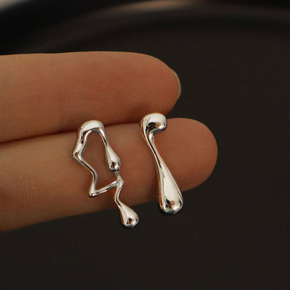 Asymmetric Lava Special Interest Light Luxury Personalized Earrings - U&MORE