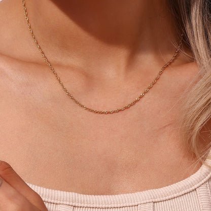 Clavicle Chain Stainless Steel Plated 18K Water Wave Chain Bracelet - U&MORE