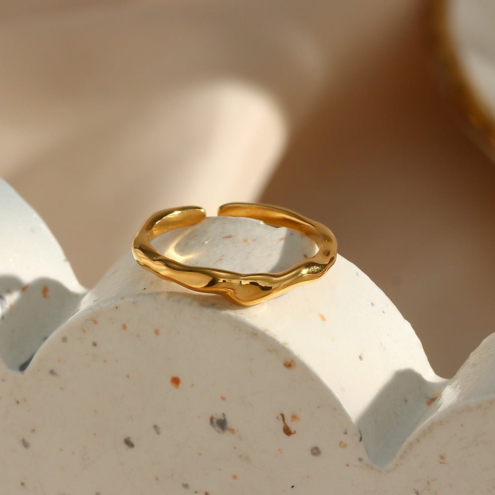 European And American Ins Fashion Simple And Light Luxury Elegant Jewelry Stainless Steel Bamboo Ring - U&MORE