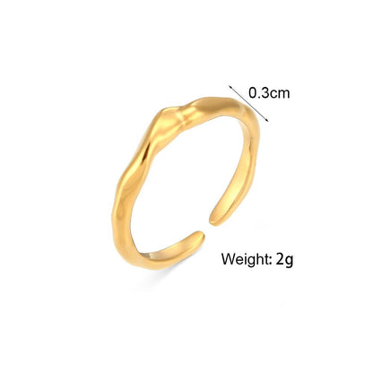 European And American Ins Fashion Simple And Light Luxury Elegant Jewelry Stainless Steel Bamboo Ring - U&MORE