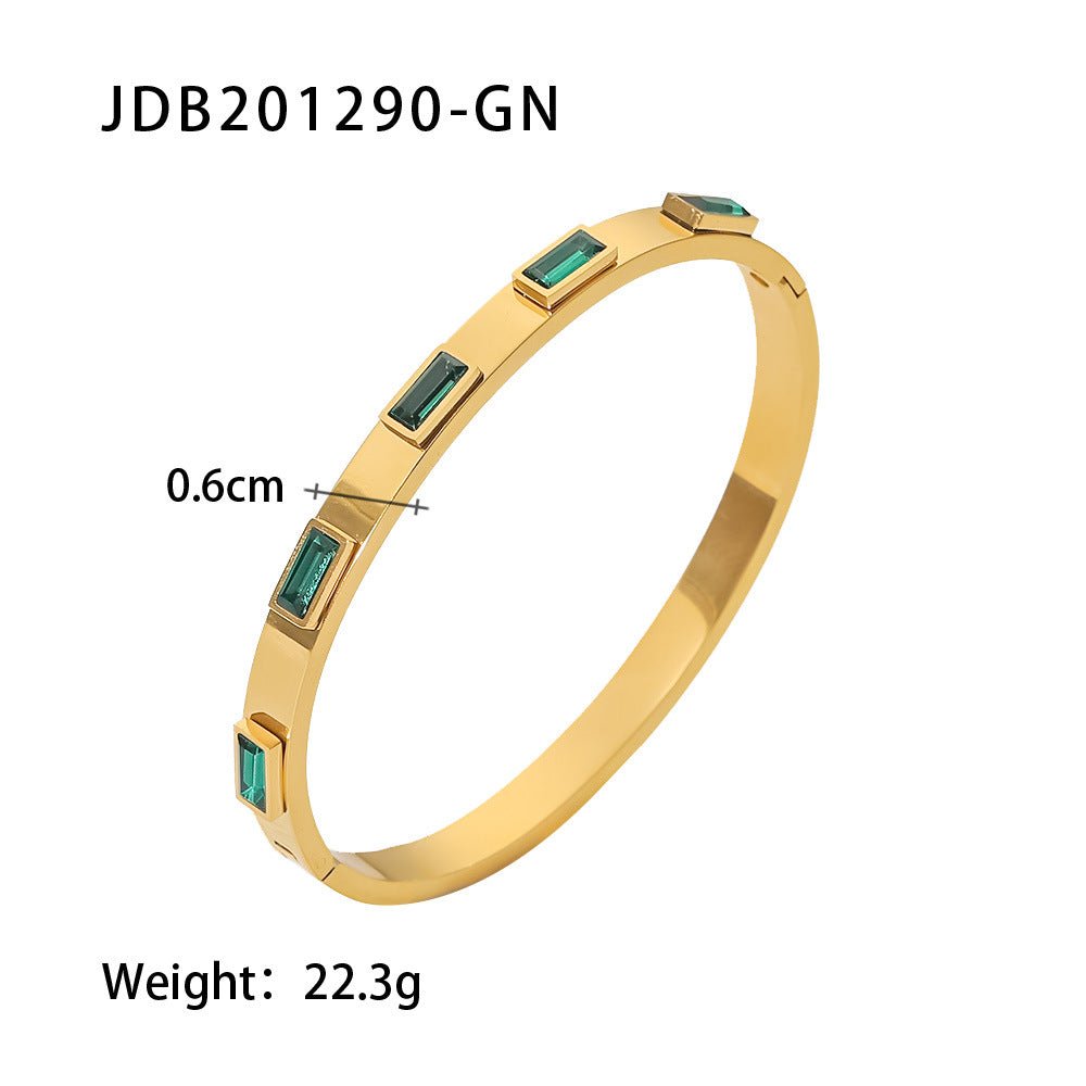 Fashionable And Versatile Gold - plated Stainless Steel Bracelets With Zirconia - U&MORE