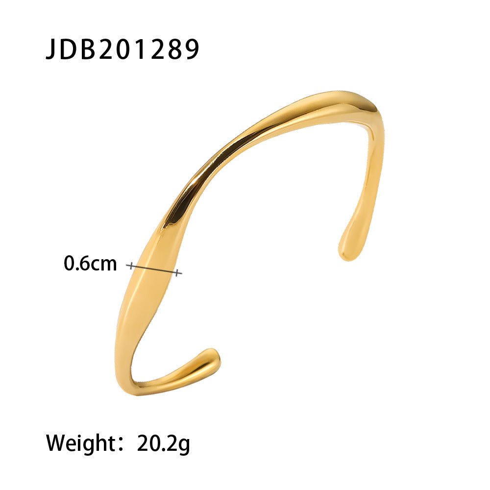 Fashionable And Versatile Gold - plated Stainless Steel Bracelets With Zirconia - U&MORE