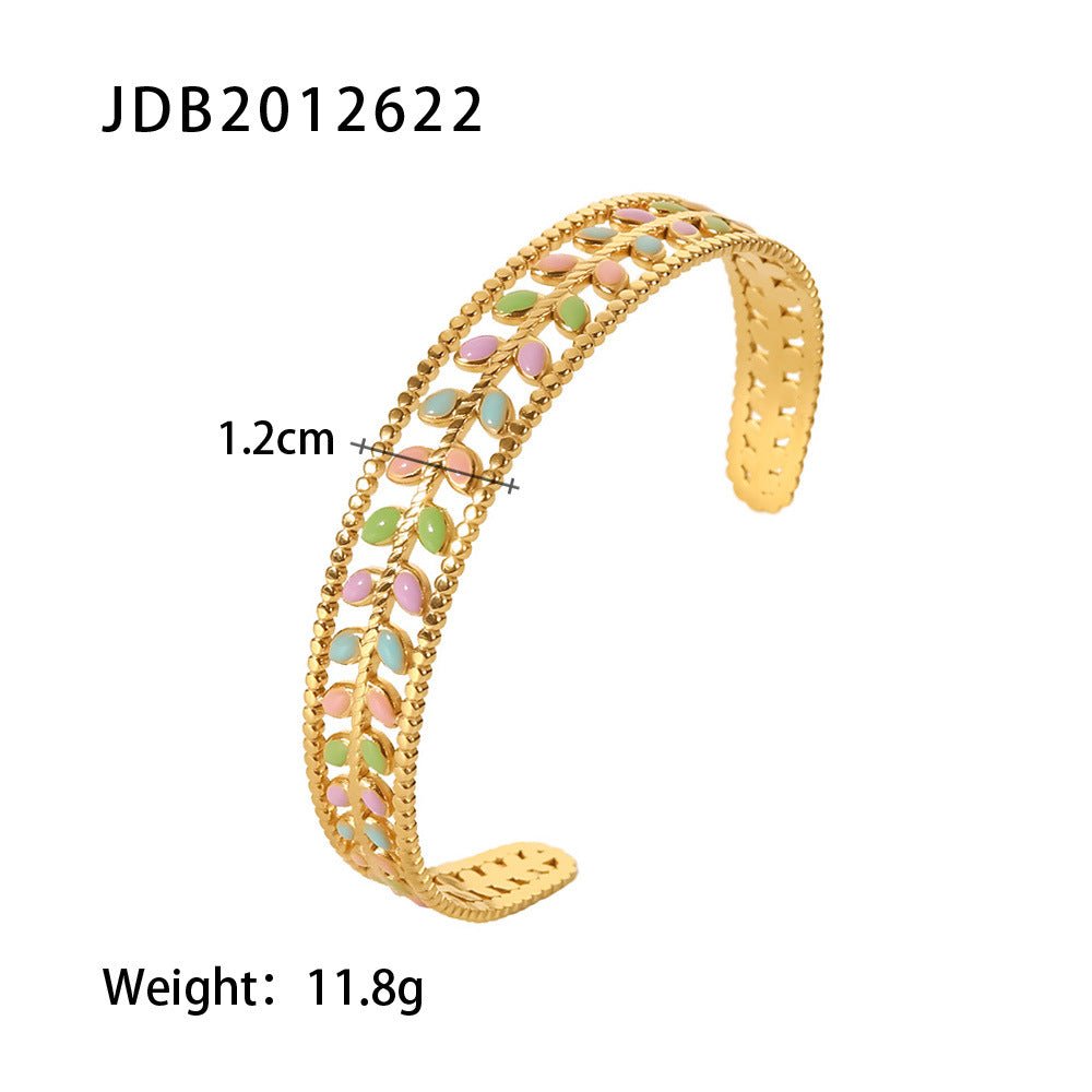 Fashionable And Versatile Gold - plated Stainless Steel Bracelets With Zirconia - U&MORE