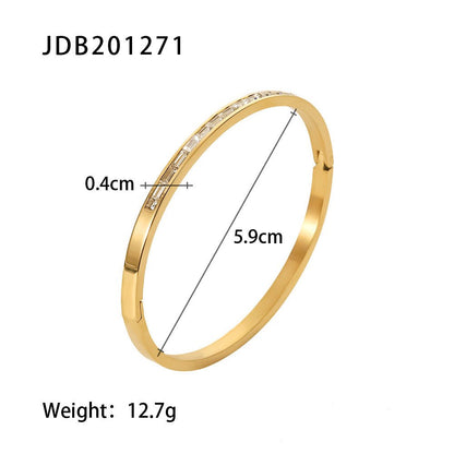 Fashionable And Versatile Gold - plated Stainless Steel Bracelets With Zirconia - U&MORE