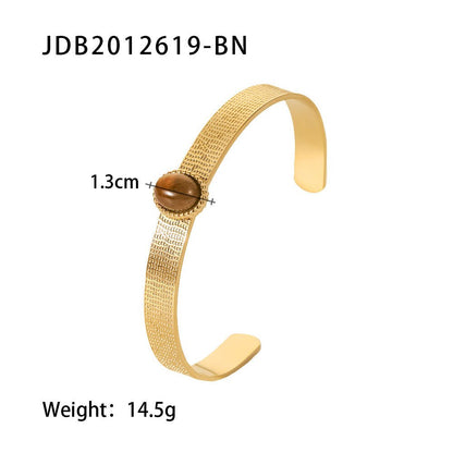 Fashionable And Versatile Gold - plated Stainless Steel Bracelets With Zirconia - U&MORE