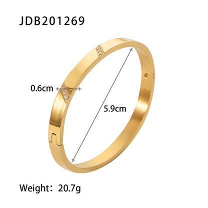 Fashionable And Versatile Gold - plated Stainless Steel Bracelets With Zirconia - U&MORE