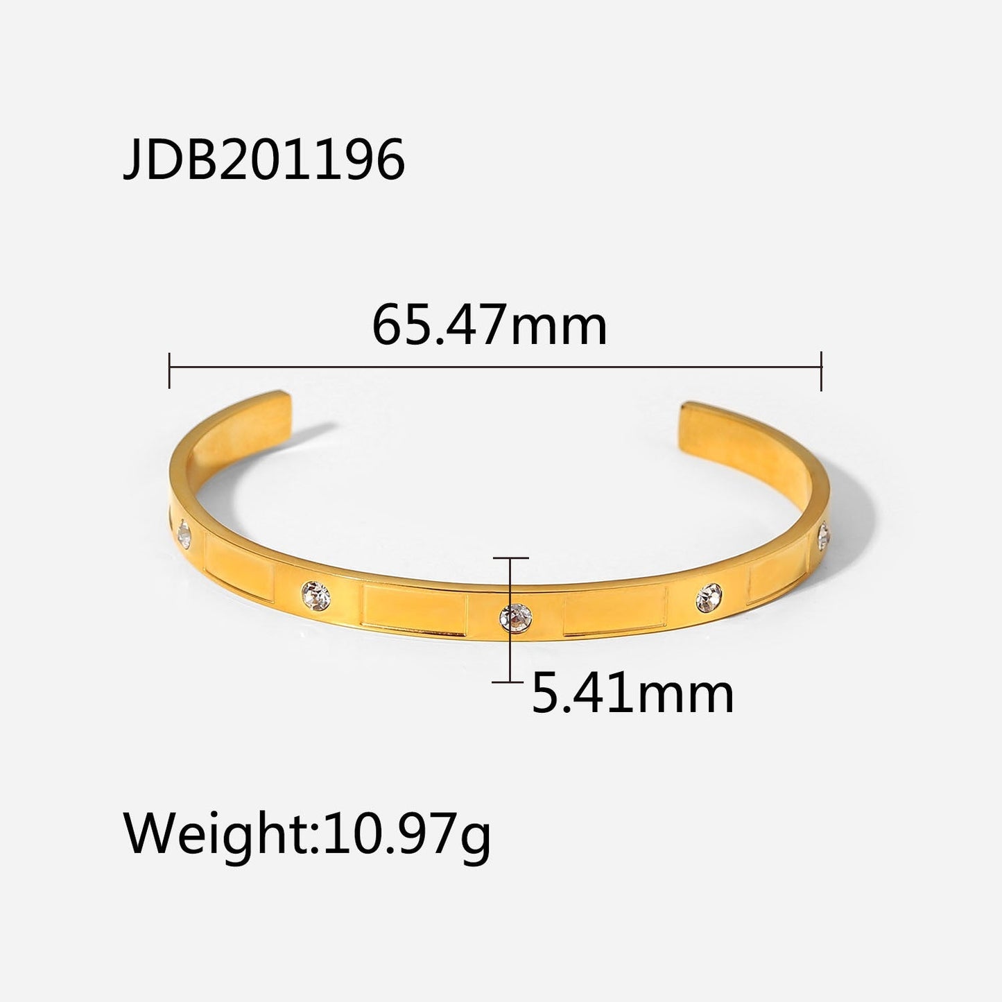 Fashionable And Versatile Gold - plated Stainless Steel Bracelets With Zirconia - U&MORE
