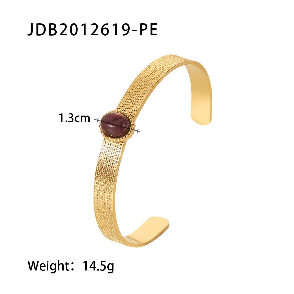 Fashionable And Versatile Gold - plated Stainless Steel Bracelets With Zirconia - U&MORE