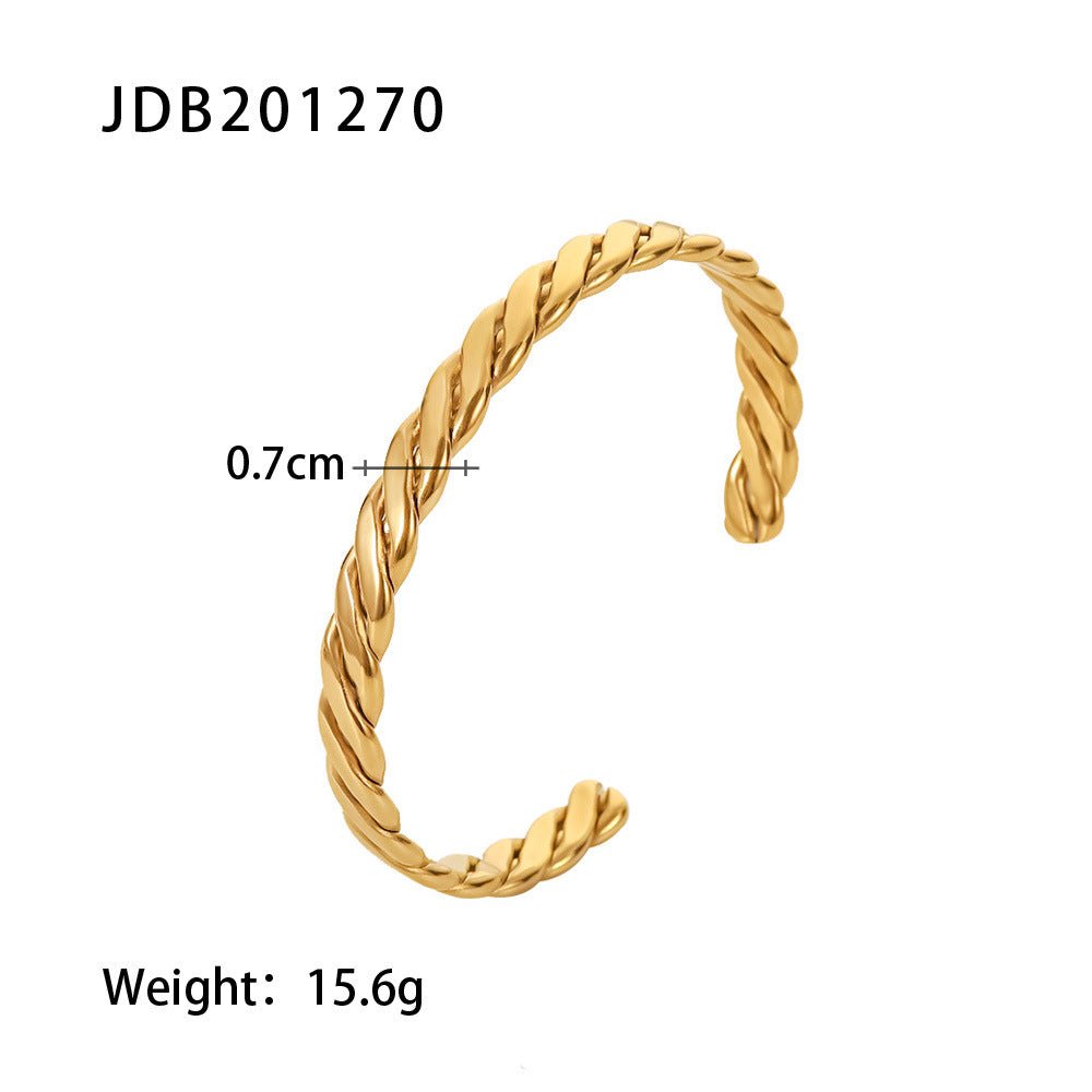 Fashionable And Versatile Gold - plated Stainless Steel Bracelets With Zirconia - U&MORE
