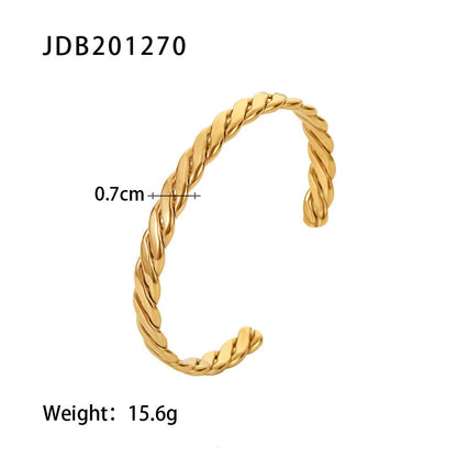 Fashionable And Versatile Gold - plated Stainless Steel Bracelets With Zirconia - U&MORE