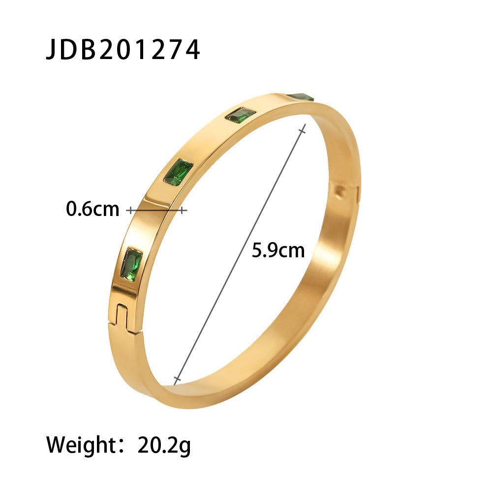 Fashionable And Versatile Gold - plated Stainless Steel Bracelets With Zirconia - U&MORE