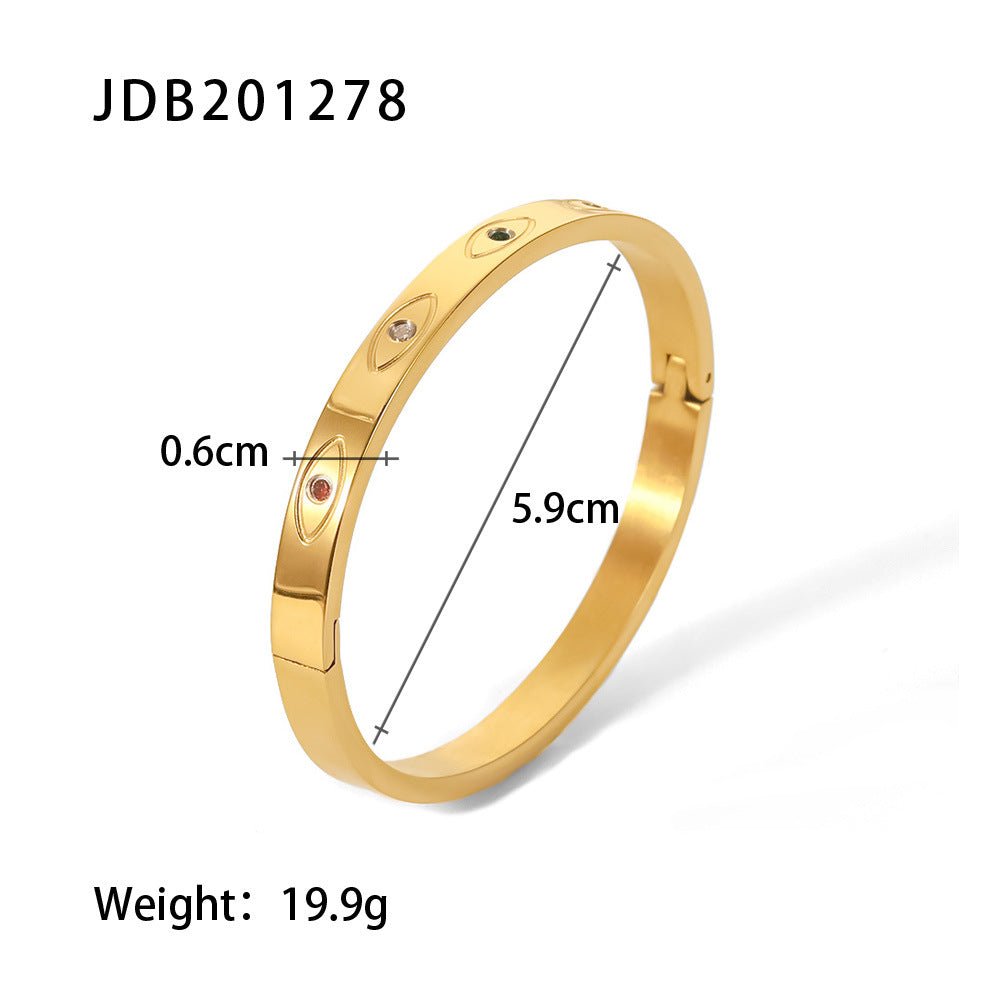 Fashionable And Versatile Gold - plated Stainless Steel Bracelets With Zirconia - U&MORE