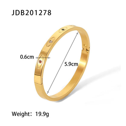 Fashionable And Versatile Gold - plated Stainless Steel Bracelets With Zirconia - U&MORE