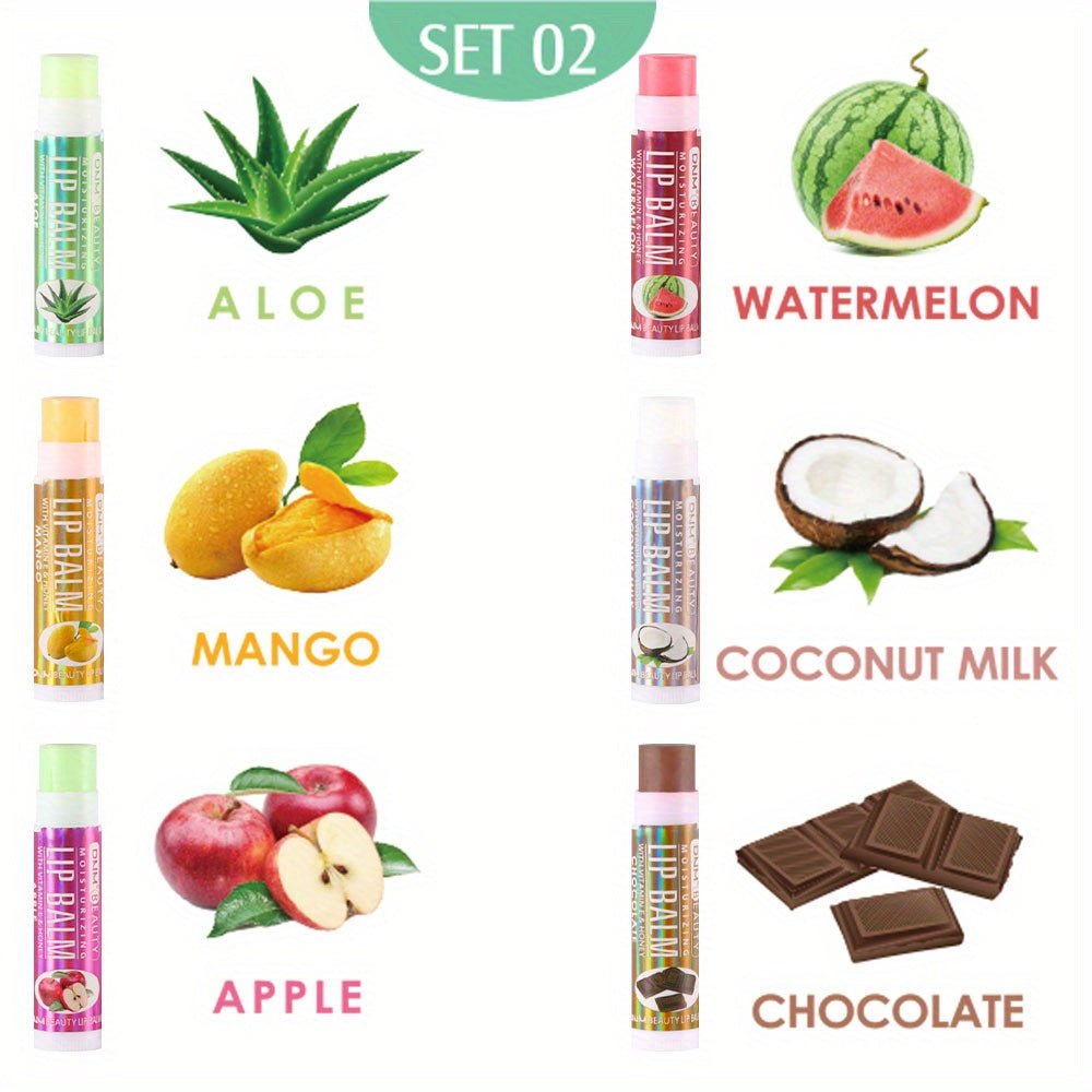 Fruit - Flavored Lip Balm - Quickly Moisturizes and Hydrates Lips - Multicolor Variety - Perfect for Daily Use - U&MORE