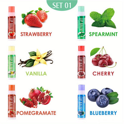 Fruit - Flavored Lip Balm - Quickly Moisturizes and Hydrates Lips - Multicolor Variety - Perfect for Daily Use - U&MORE