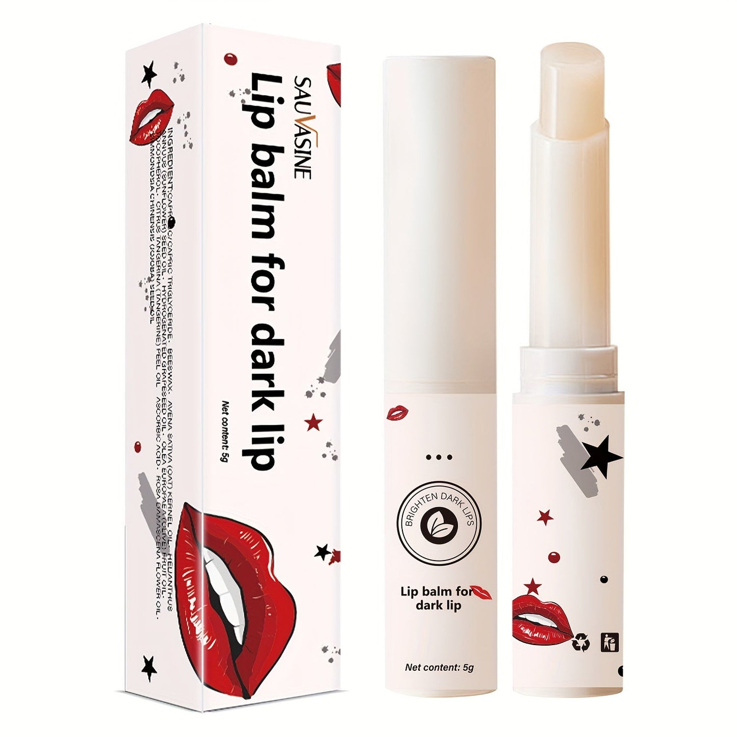 Lip Balm For Dark Lips Dry And Cracked Lips, Effectively Exfoliate, Mildly Moisturizes Lip Care Lip Primer, suitable For Men And Women - U&MORE