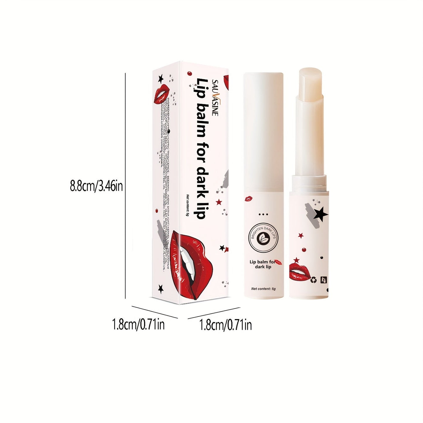 Lip Balm For Dark Lips Dry And Cracked Lips, Effectively Exfoliate, Mildly Moisturizes Lip Care Lip Primer, suitable For Men And Women - U&MORE