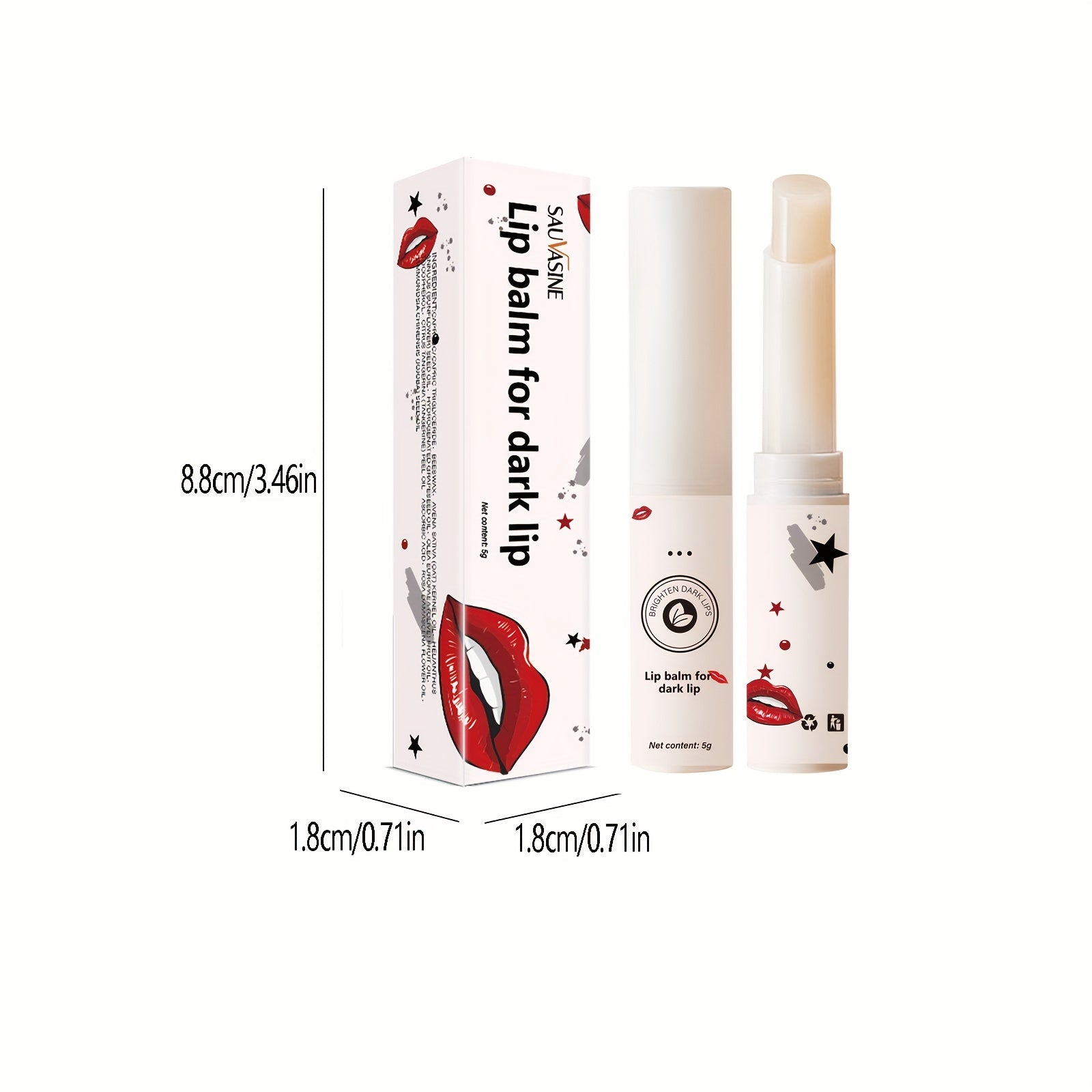 Lip Balm For Dark Lips Dry And Cracked Lips, Effectively Exfoliate, Mildly Moisturizes Lip Care Lip Primer, suitable For Men And Women - U&MORE