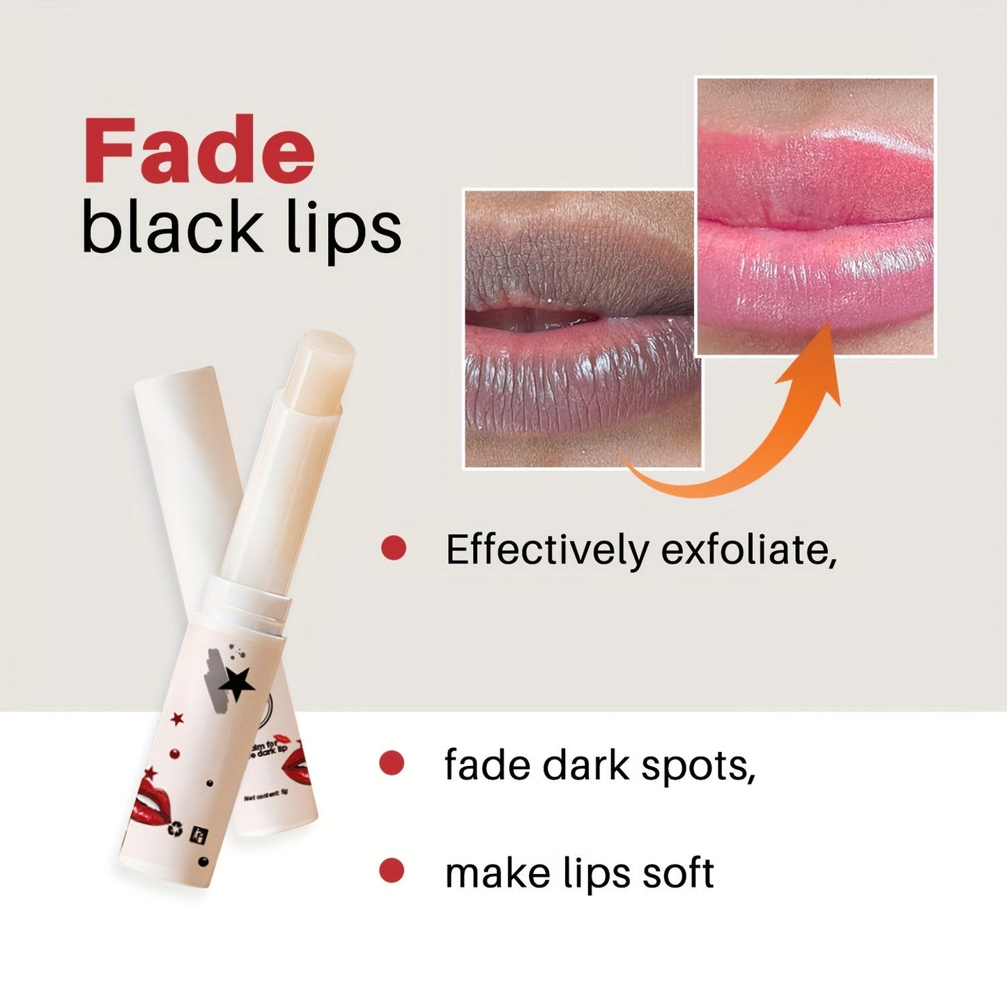 Lip Balm For Dark Lips Dry And Cracked Lips, Effectively Exfoliate, Mildly Moisturizes Lip Care Lip Primer, suitable For Men And Women - U&MORE