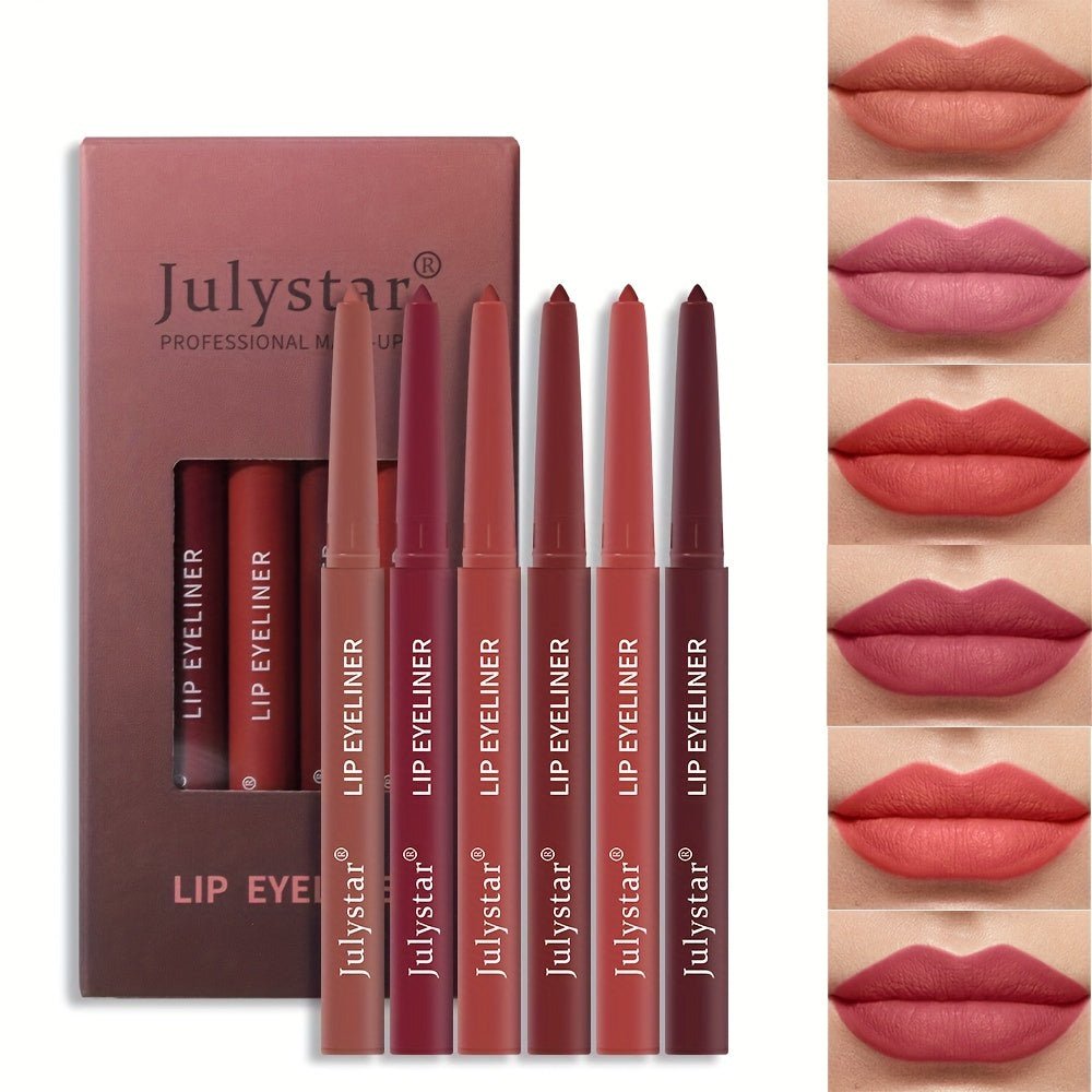 Lip Pencil Waterproof Non - halo Lipstick Pen Pink Matte Lip Gloss Rotating Lip Liner Set Valentine's Day Gifts - U&MORE