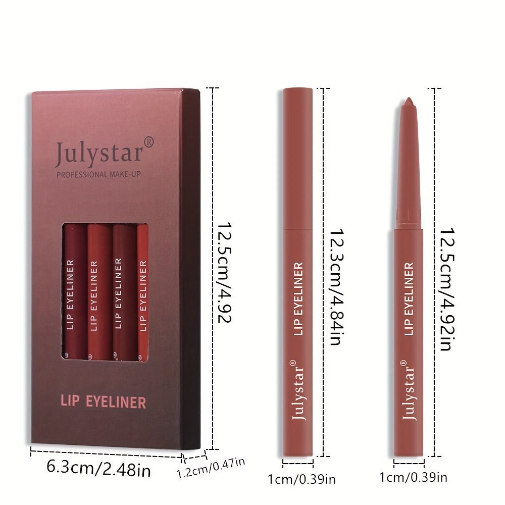 Lip Pencil Waterproof Non - halo Lipstick Pen Pink Matte Lip Gloss Rotating Lip Liner Set Valentine's Day Gifts - U&MORE