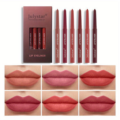 Lip Pencil Waterproof Non - halo Lipstick Pen Pink Matte Lip Gloss Rotating Lip Liner Set Valentine's Day Gifts - U&MORE