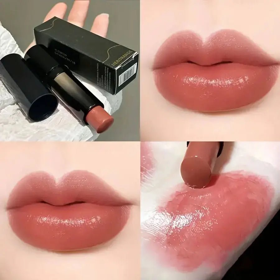Lipstick red brown lipstick waterproof moisturizing mirror lipstick lip gloss natural long - lasting makeup Valentine's Day gift - U&MORE