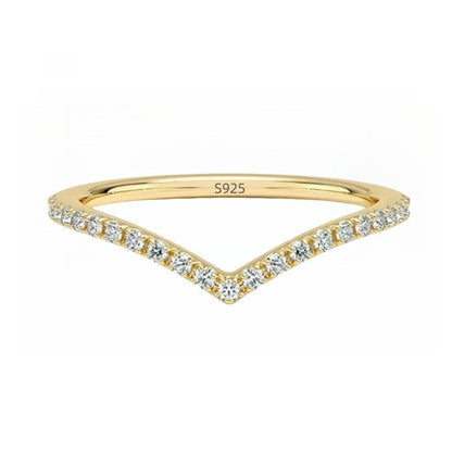 Mozanite 925 Sterling Silver Women's V - Shaped Crown Ring - U&MORE