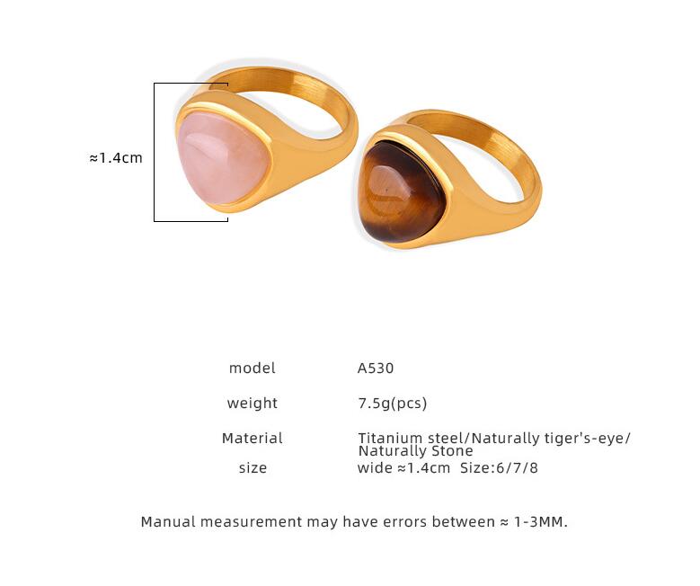 Natural Stone Retro Affordable Luxury Elegant Titanium Steel Ring - U&MORE