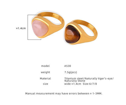 Natural Stone Retro Affordable Luxury Elegant Titanium Steel Ring - U&MORE