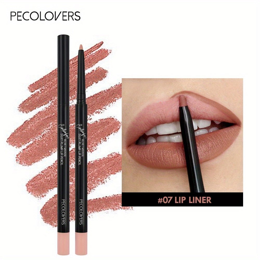 PECOLOVERS Matte Misty Lip Liner Lipstick Lip Pencil Waterproof Makeup Long Lasting Waterproof Color Rendering Lip Makeup Valentine's Day Gifts - U&MORE