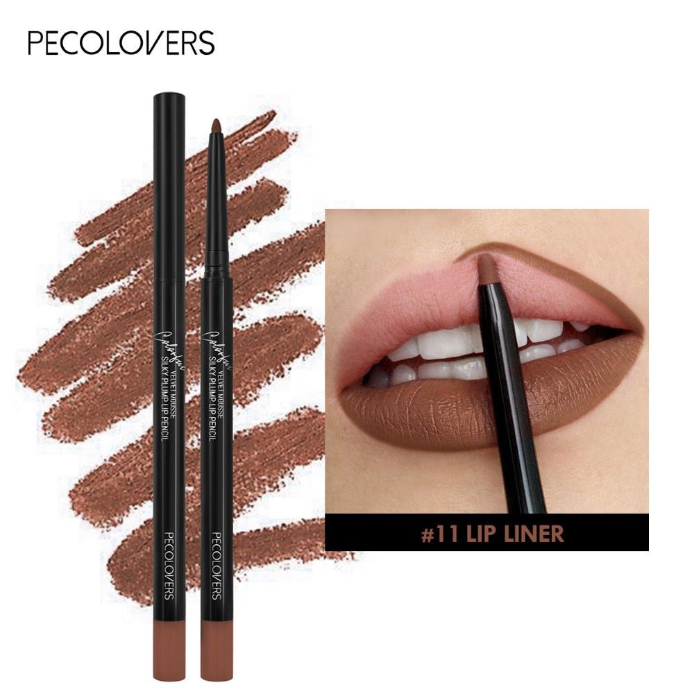 PECOLOVERS Matte Misty Lip Liner Lipstick Lip Pencil Waterproof Makeup Long Lasting Waterproof Color Rendering Lip Makeup Valentine's Day Gifts - U&MORE