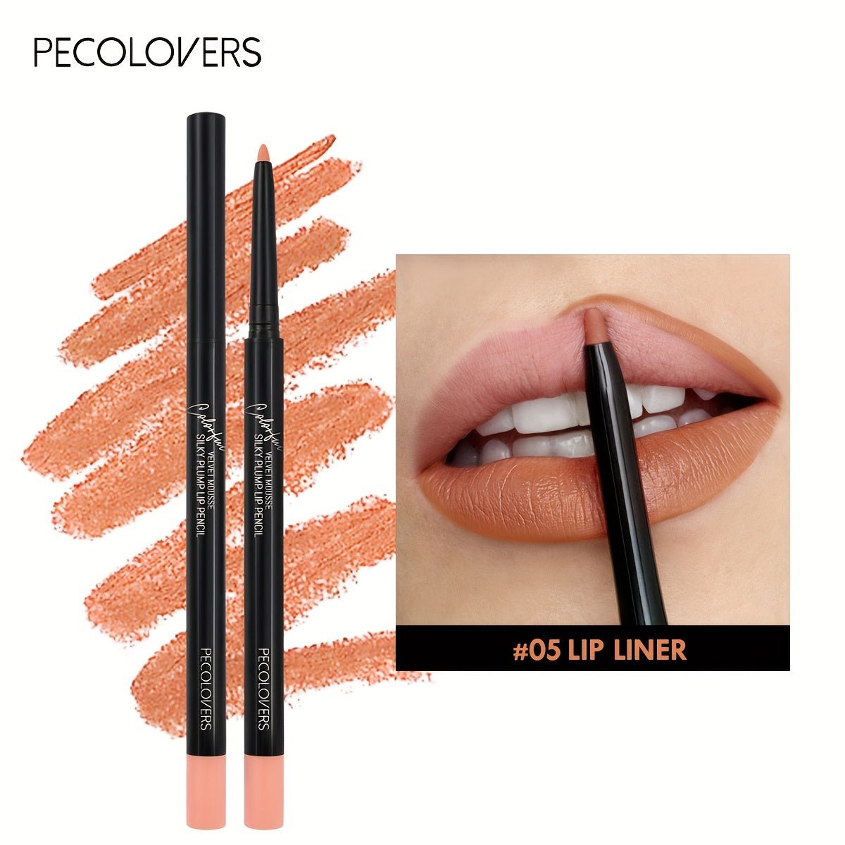 PECOLOVERS Matte Misty Lip Liner Lipstick Lip Pencil Waterproof Makeup Long Lasting Waterproof Color Rendering Lip Makeup Valentine's Day Gifts - U&MORE