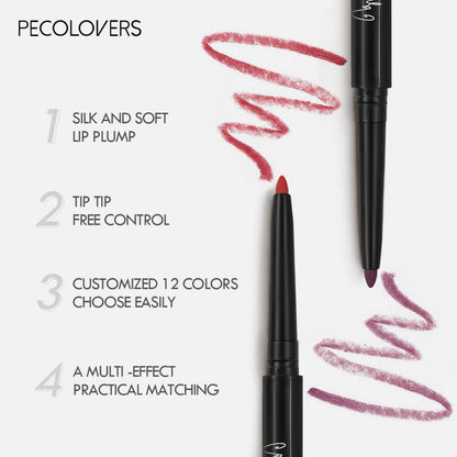 PECOLOVERS Matte Misty Lip Liner Lipstick Lip Pencil Waterproof Makeup Long Lasting Waterproof Color Rendering Lip Makeup Valentine's Day Gifts - U&MORE