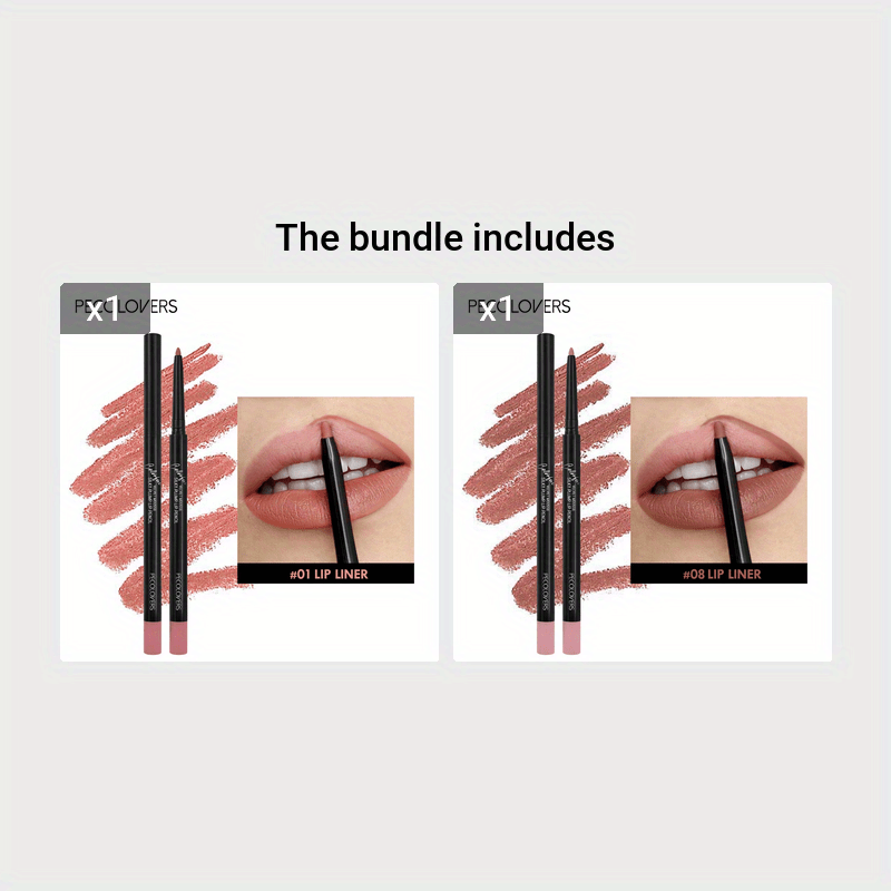 PECOLOVERS Matte Misty Lip Liner Lipstick Lip Pencil Waterproof Makeup Long Lasting Waterproof Color Rendering Lip Makeup Valentine's Day Gifts - U&MORE