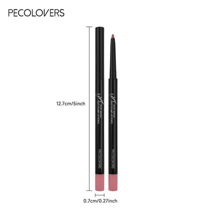 PECOLOVERS Matte Misty Lip Liner Lipstick Lip Pencil Waterproof Makeup Long Lasting Waterproof Color Rendering Lip Makeup Valentine's Day Gifts - U&MORE